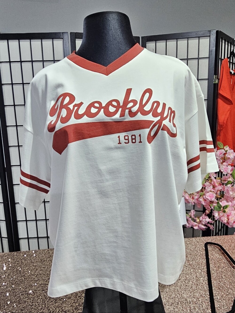 NWT Urban Nation White & Red "Brooklyn 1981" Tee